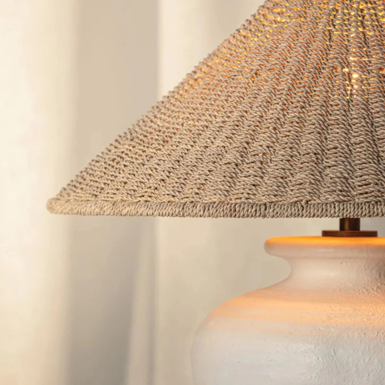 Pezante 30" 2-Light Table Lamp, Patina Brass/Ceramic Loft White Finish - Image 6