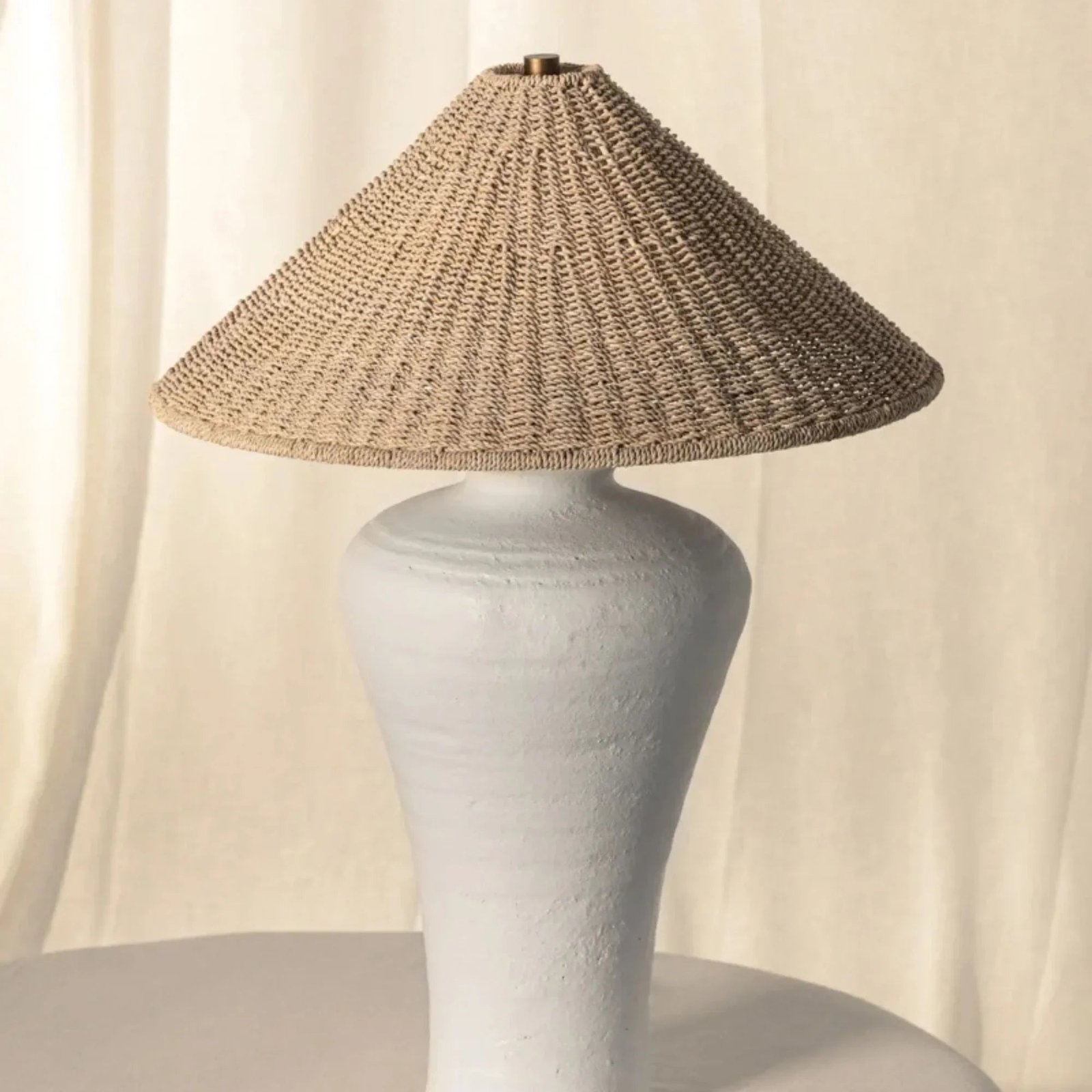 Pezante 30" 2-Light Table Lamp, Patina Brass/Ceramic Loft White Finish - Image 7