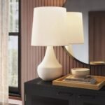 21.75"x11.5" Montreal Wren Assembled Table Lamp White