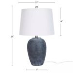 23" Black Unglazed Ceramic Urn Table Lamp - Image 4